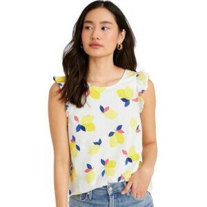 Women's - Kate Spade Lemon Zest Ruffle Top, Size XS